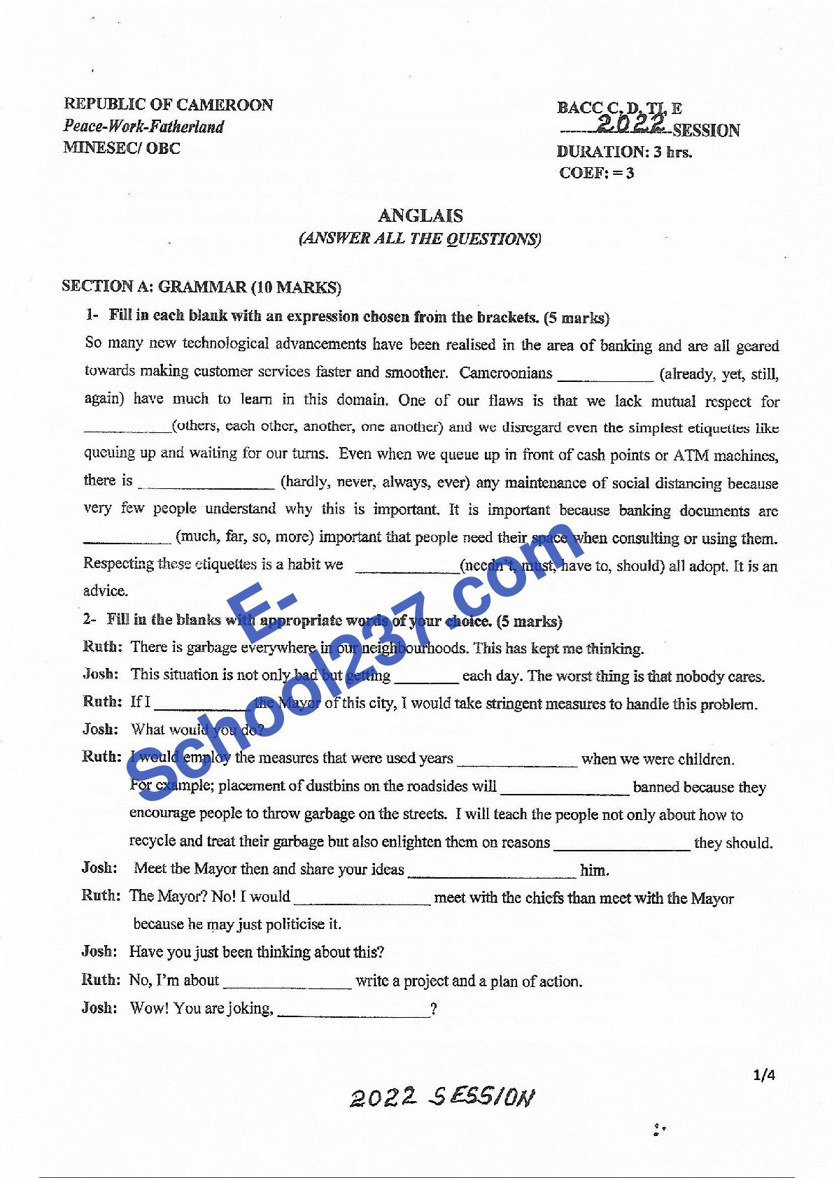 BAC CDE-TI 2022 ANGLAIS..